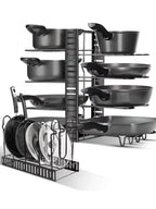 Organizador ajustable para sartenes de 8 niveles