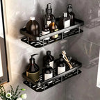 Repisa de pared para organizar el baño | Negra