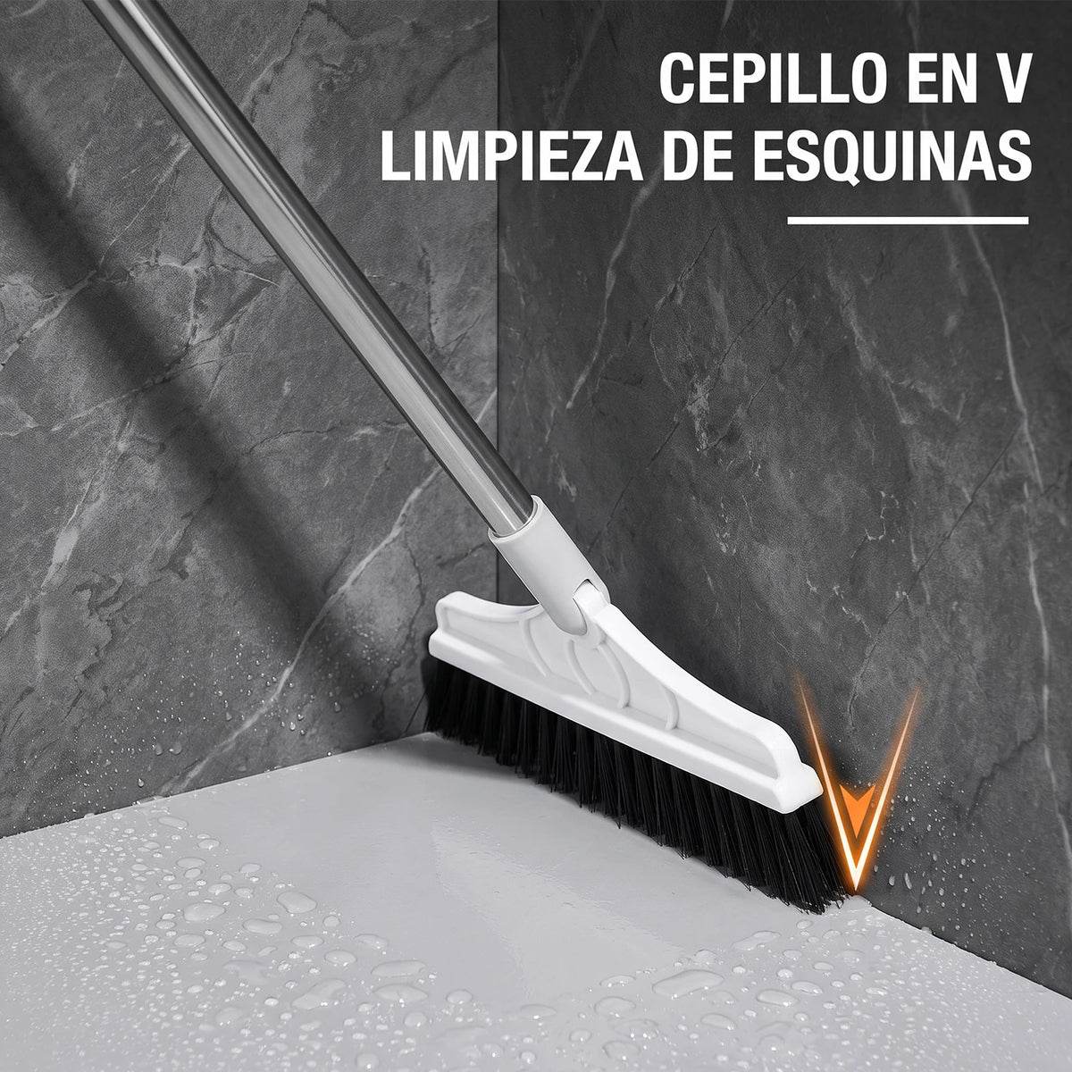 Cepillo manual para limpiar pisos con mango