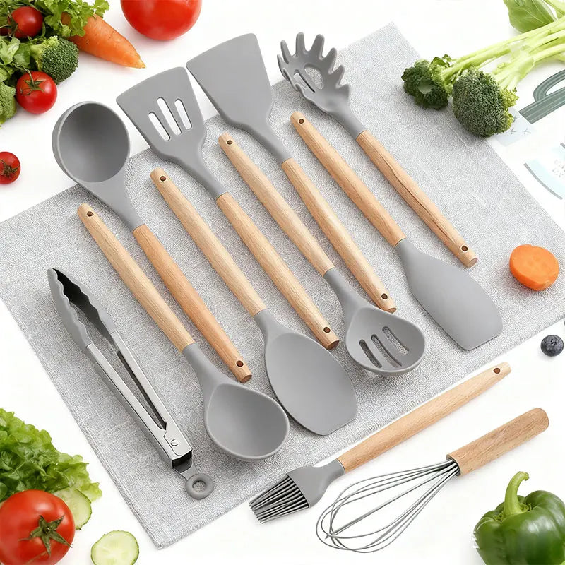 Juego de utensilios de silicón para cocina, 12 piezas