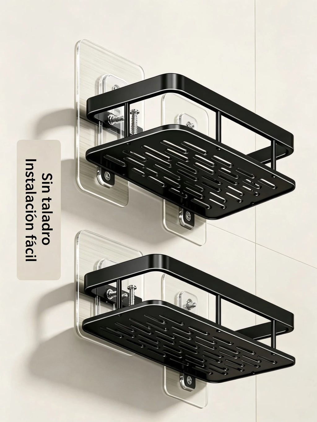Repisa de pared para organizar el baño | Negra