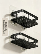 Repisa de pared para organizar el baño | Negra