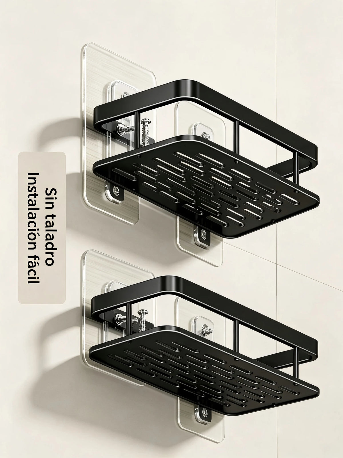 Repisa de pared para organizar el baño | Negra