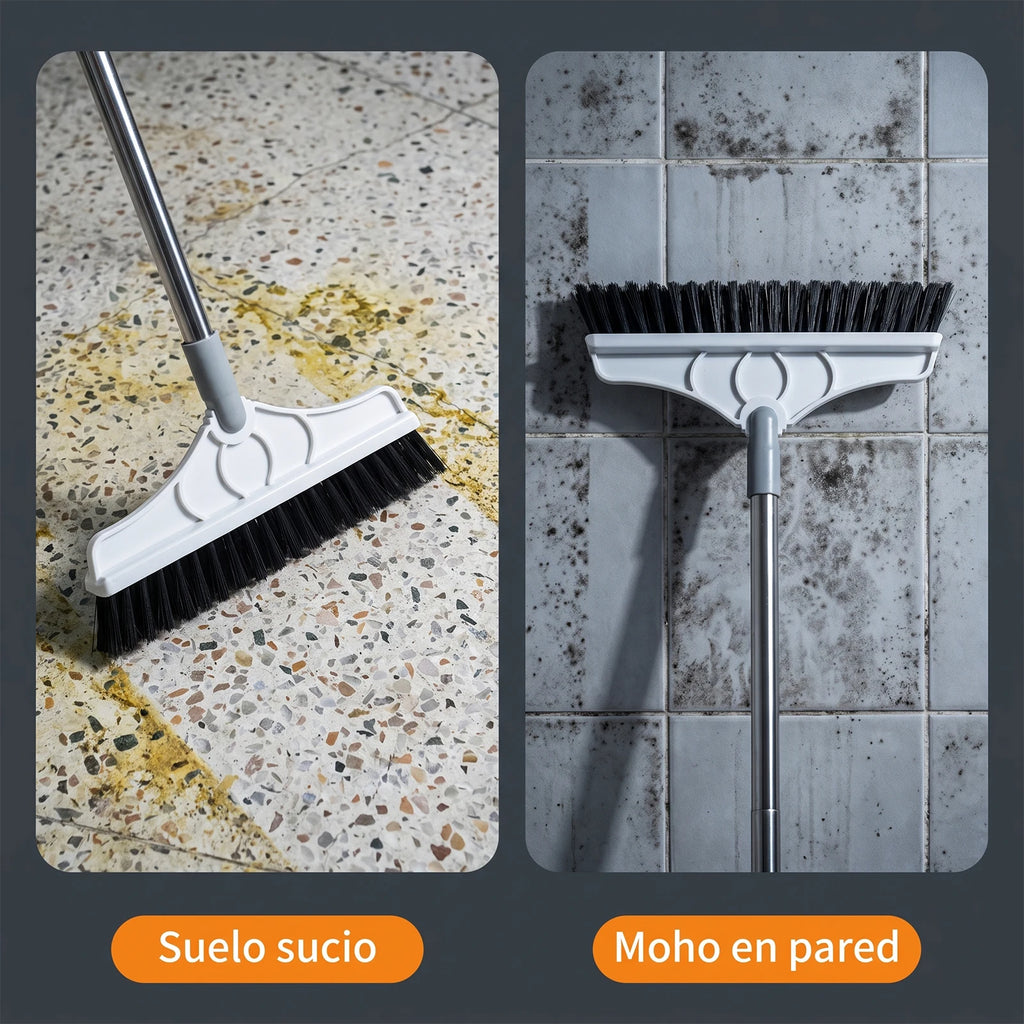 Cepillo manual para limpiar pisos con mango