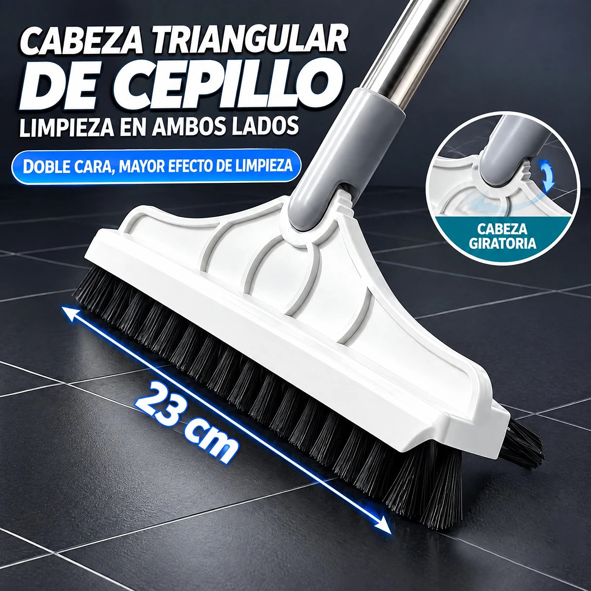 Cepillo manual para limpiar pisos con mango
