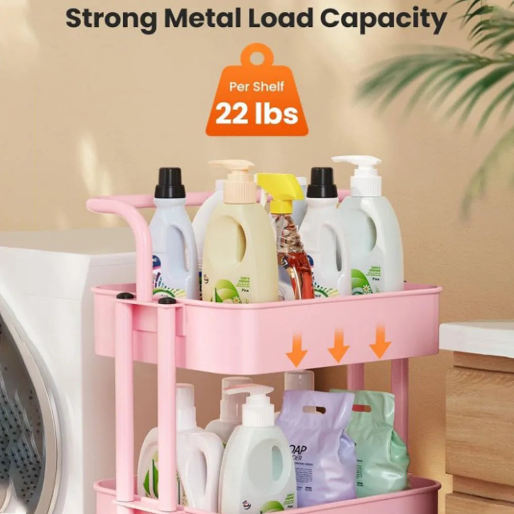 Carrito organizador de 3 niveles con ruedas