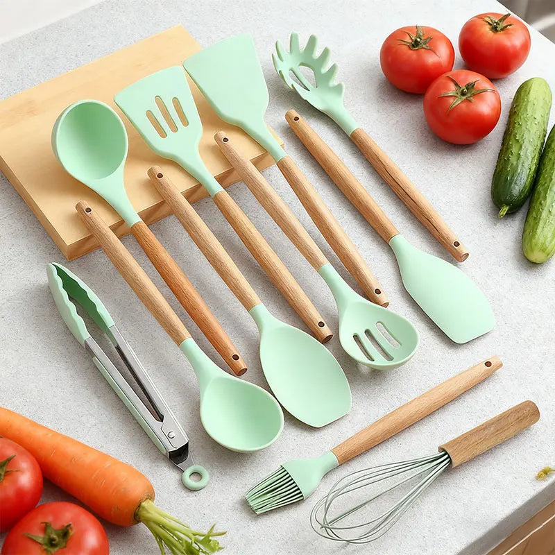 Juego de utensilios de silicón para cocina, 12 piezas