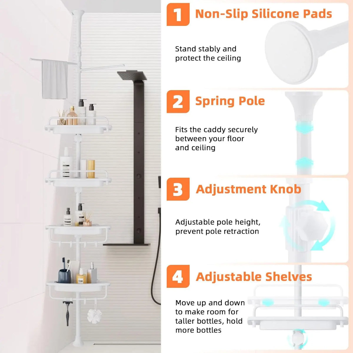 Organizador esquinero para baño 360°