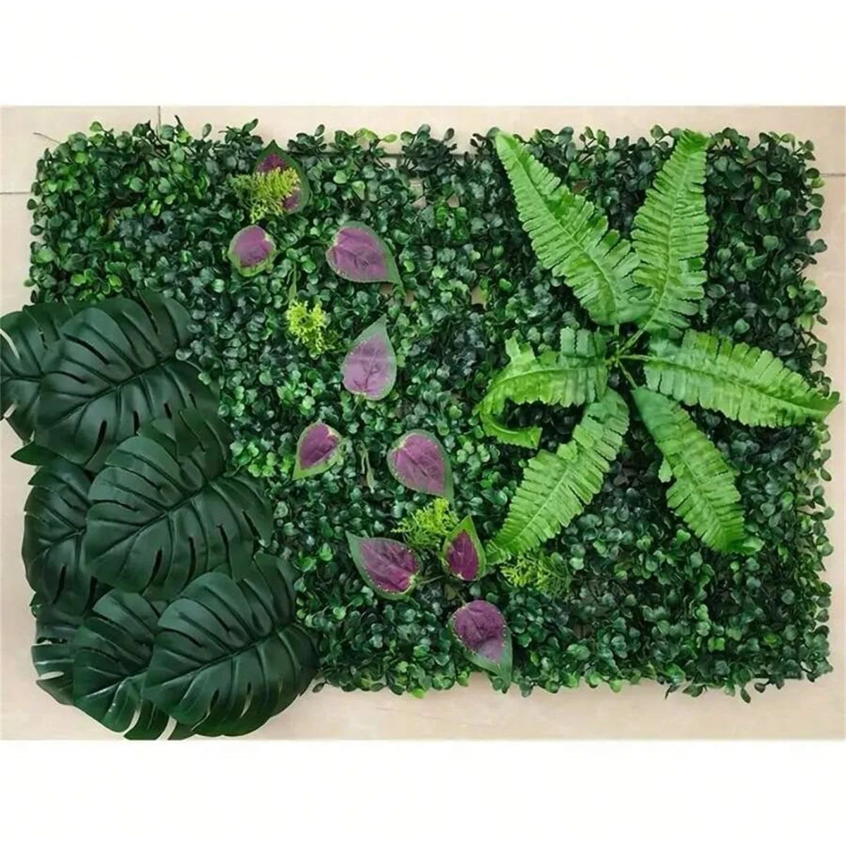 Panel de follaje artificial para muro
