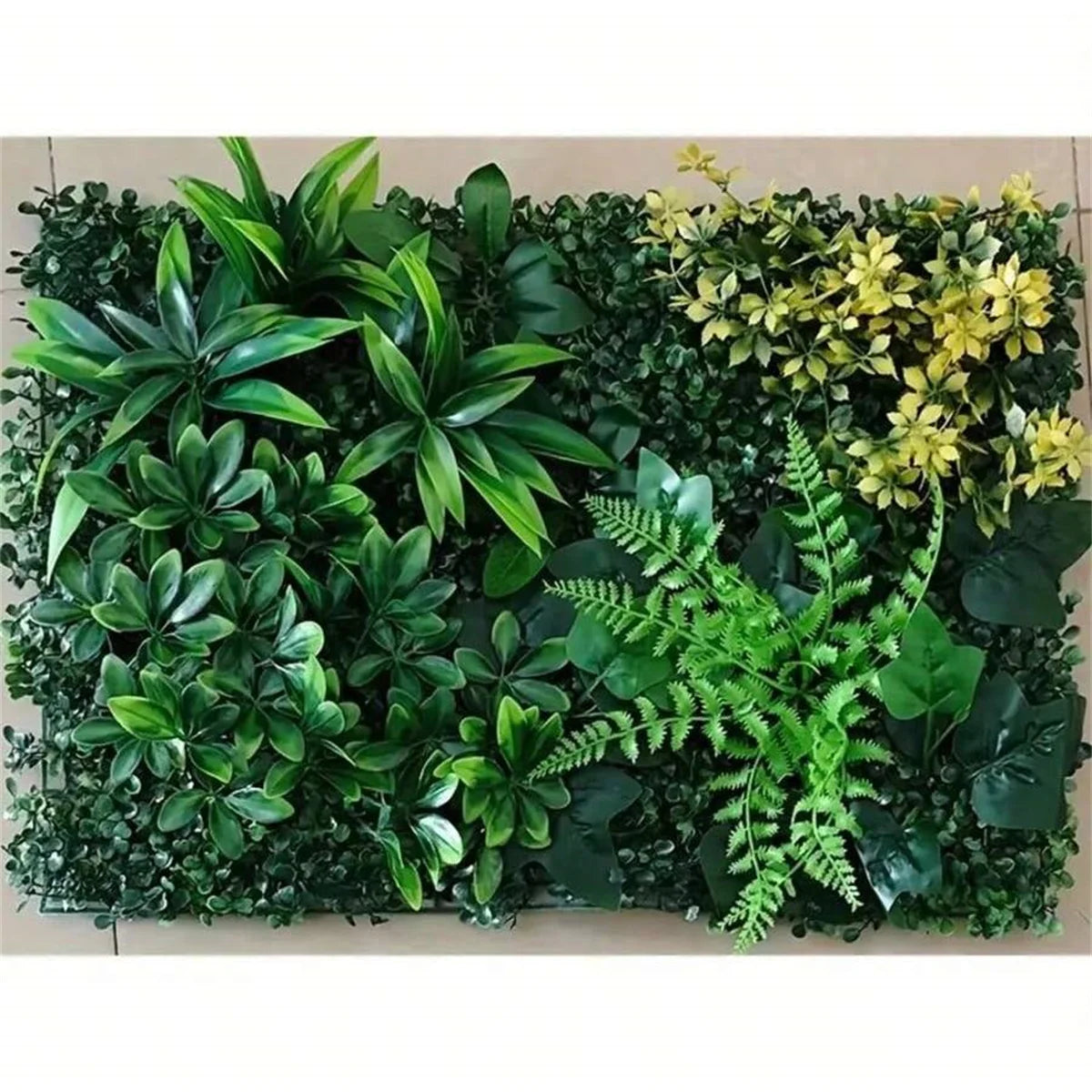 Panel de follaje artificial para muro