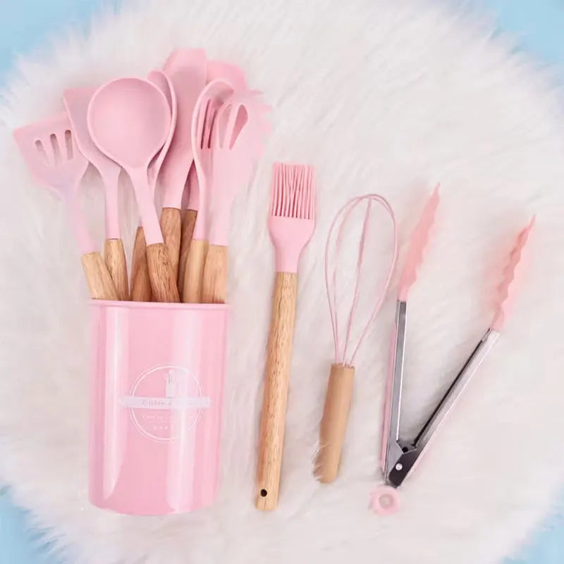 Juego de utensilios de silicón para cocina, 12 piezas