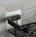 Repisa de pared para organizar el baño | Negra