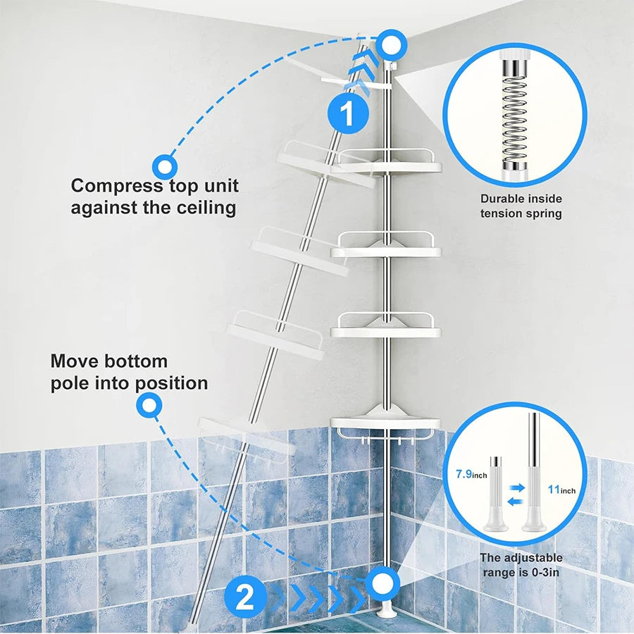 Organizador esquinero para baño 360°