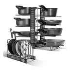 Organizador ajustable para sartenes de 8 niveles