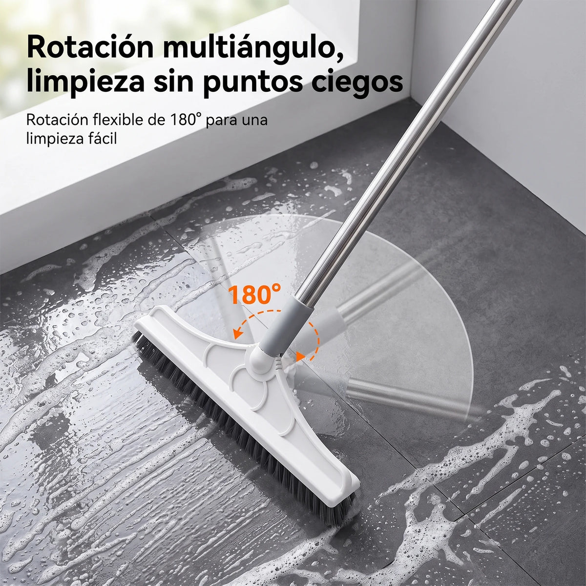 Cepillo manual para limpiar pisos con mango