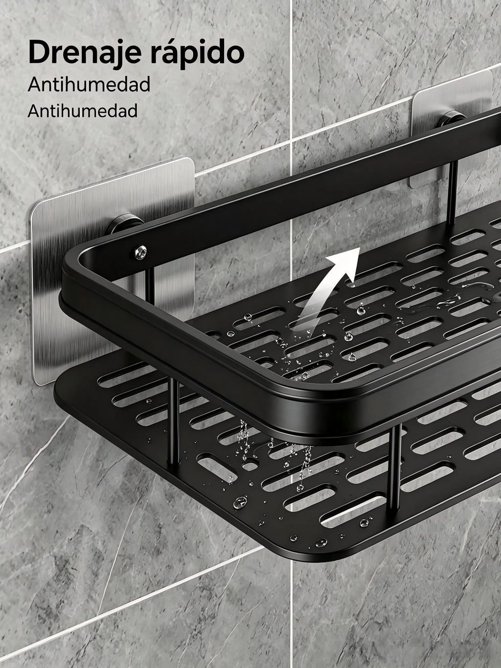 Repisa de pared para organizar el baño | Negra