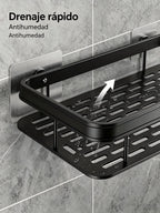 Repisa de pared para organizar el baño | Negra