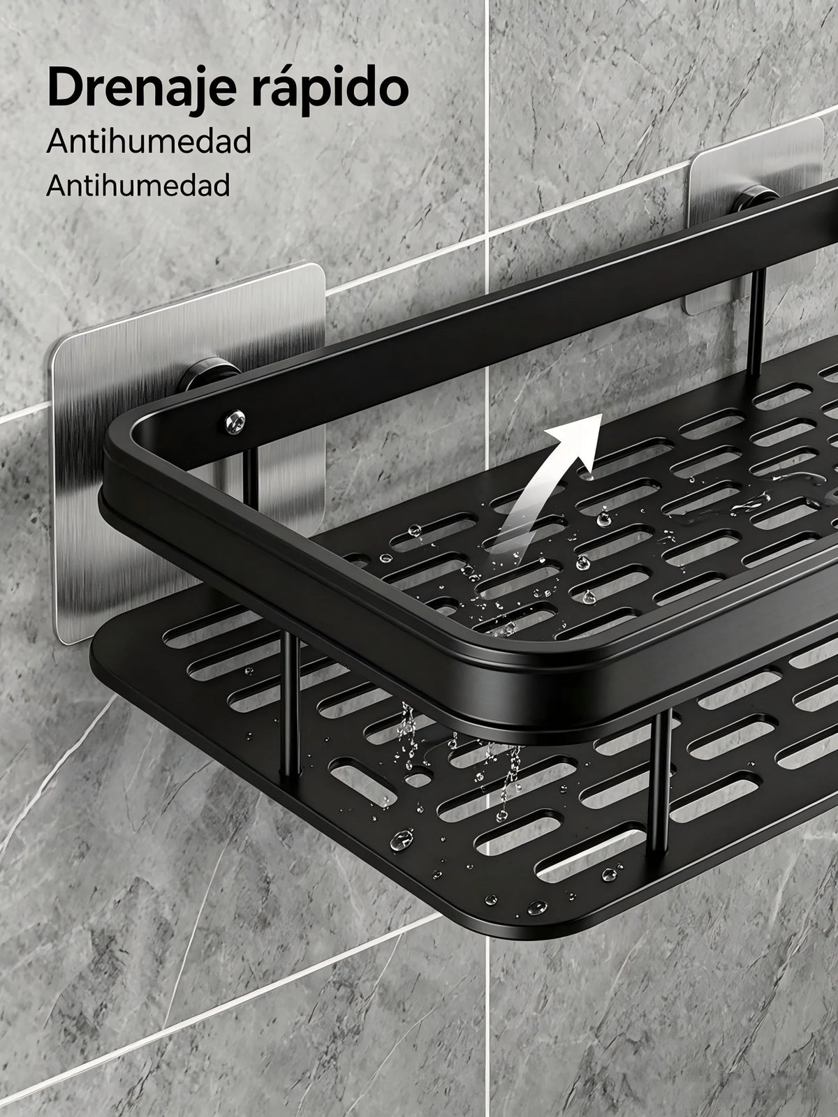 Repisa de pared para organizar el baño | Negra