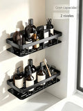 Repisa de pared para organizar el baño | Negra