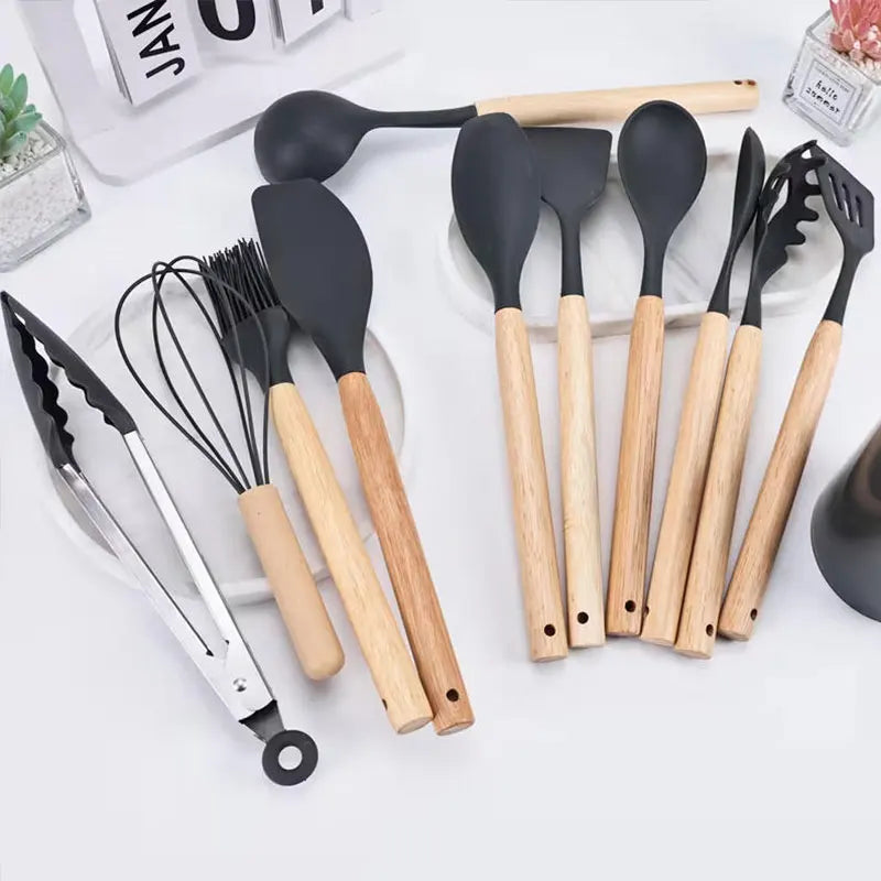 Juego de utensilios de silicón para cocina, 12 piezas