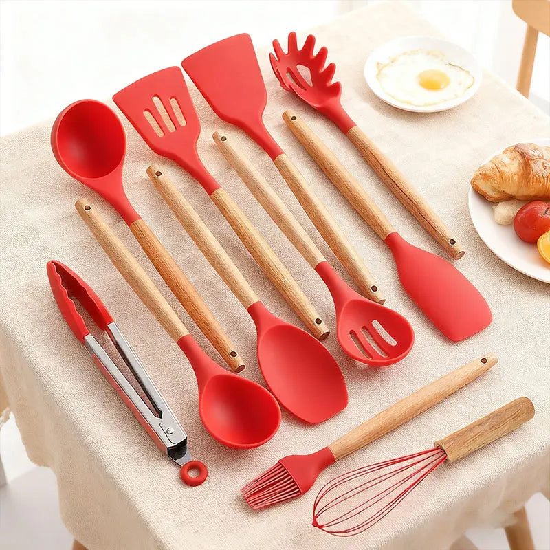 Juego de utensilios de silicón para cocina, 12 piezas