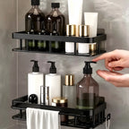 Repisa de pared para organizar el baño | Negra