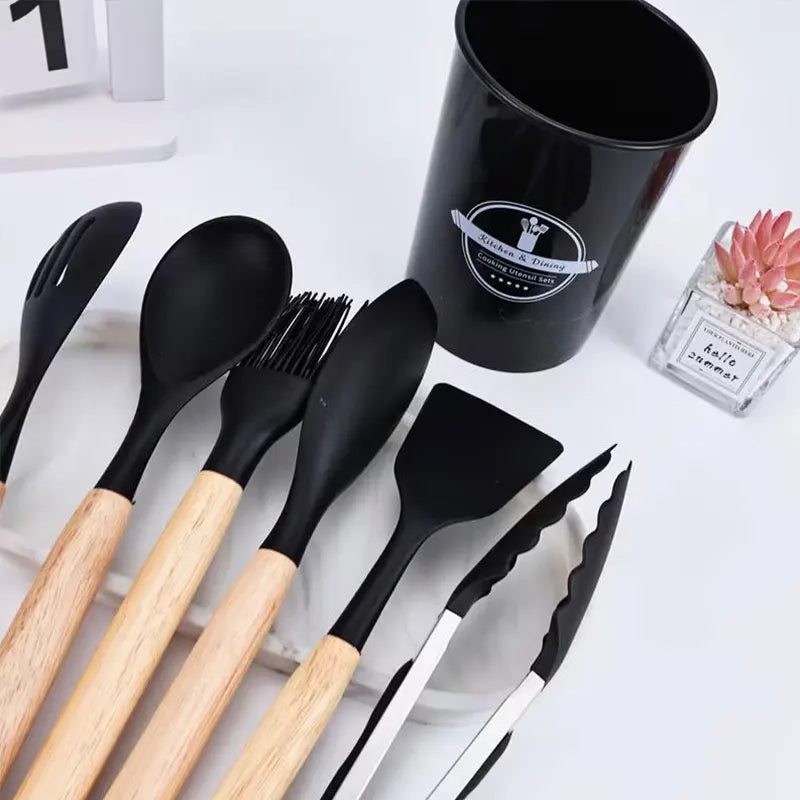 Juego de utensilios de silicón para cocina, 12 piezas