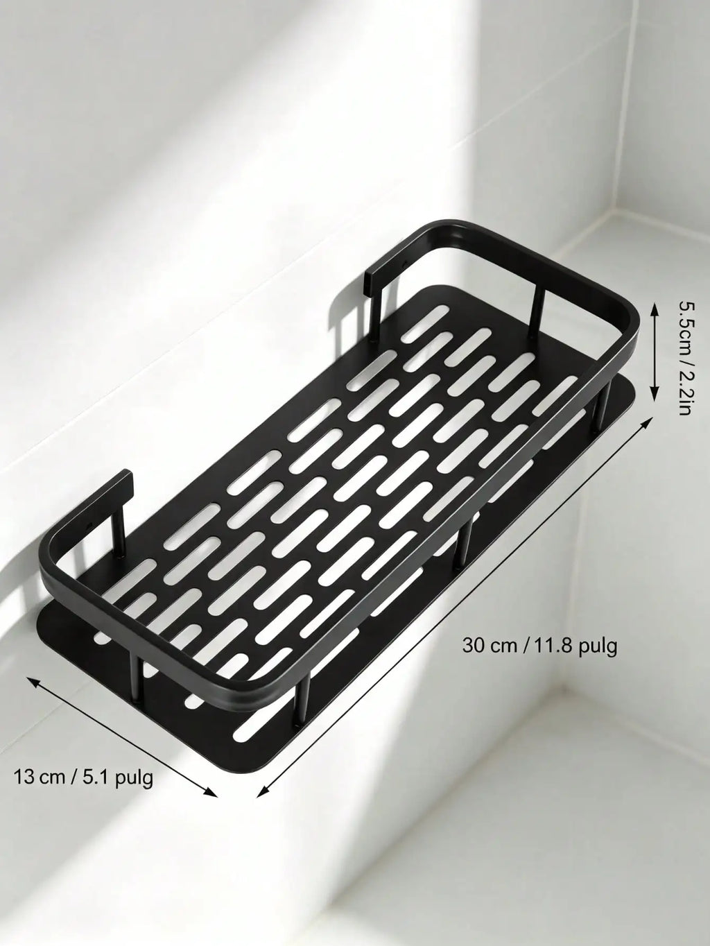 Repisa de pared para organizar el baño | Negra