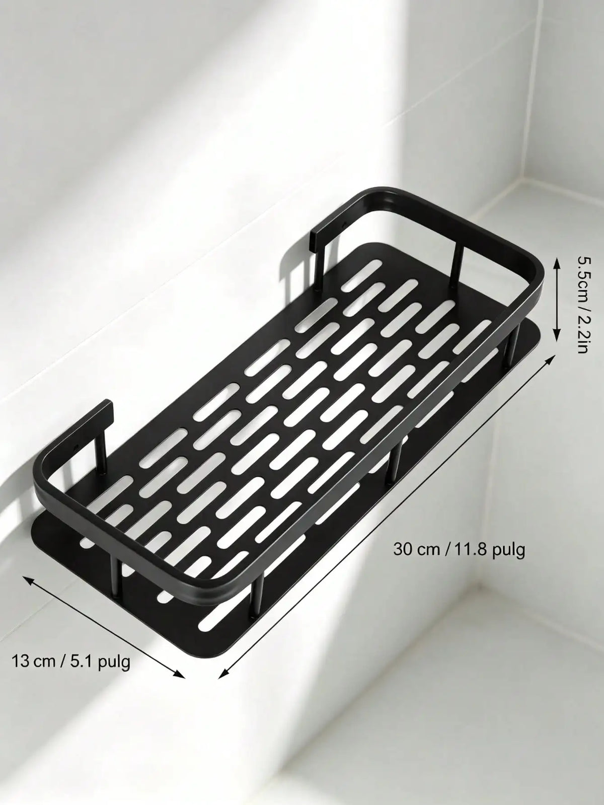 Repisa de pared para organizar el baño | Negra