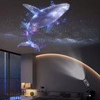 Ejemplo ilustrativo de una ballena proyectada en un dormitorio.