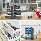 Organizador ajustable para sartenes de 8 niveles