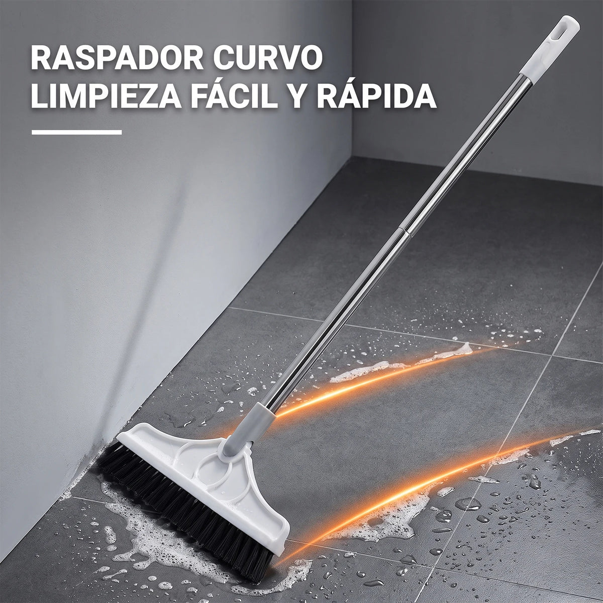 Cepillo manual para limpiar pisos con mango