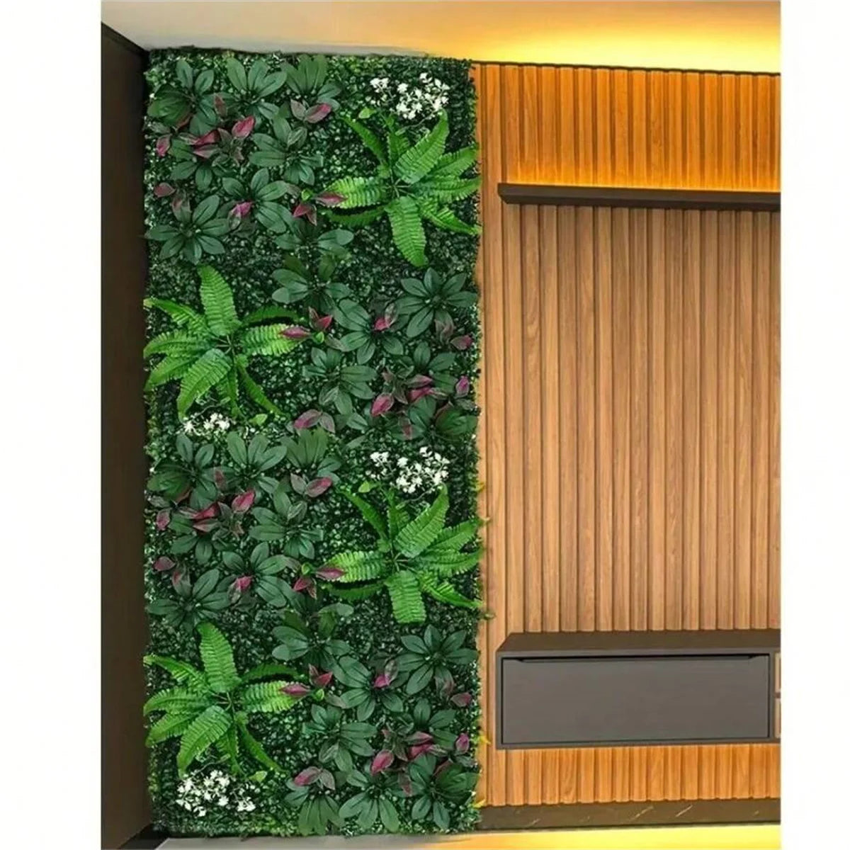Panel de follaje artificial para muro
