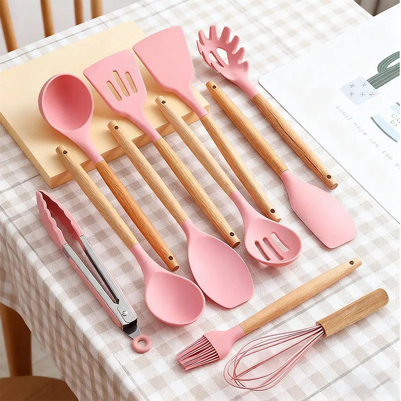 Juego de utensilios de silicón para cocina, 12 piezas