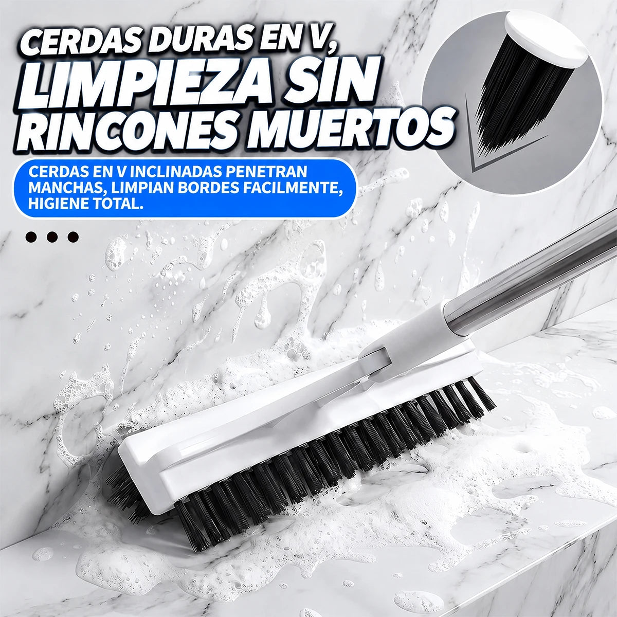 Cepillo manual para limpiar pisos con mango