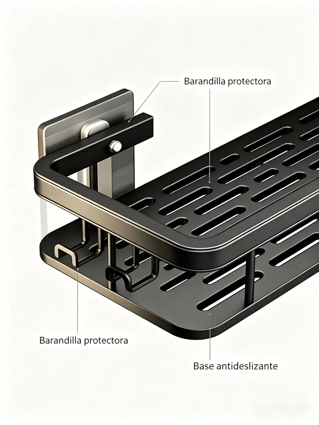 Repisa de pared para organizar el baño | Negra