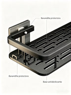 Repisa de pared para organizar el baño | Negra