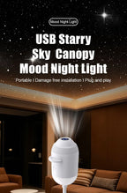 Luz USB con proyector de estrellas
