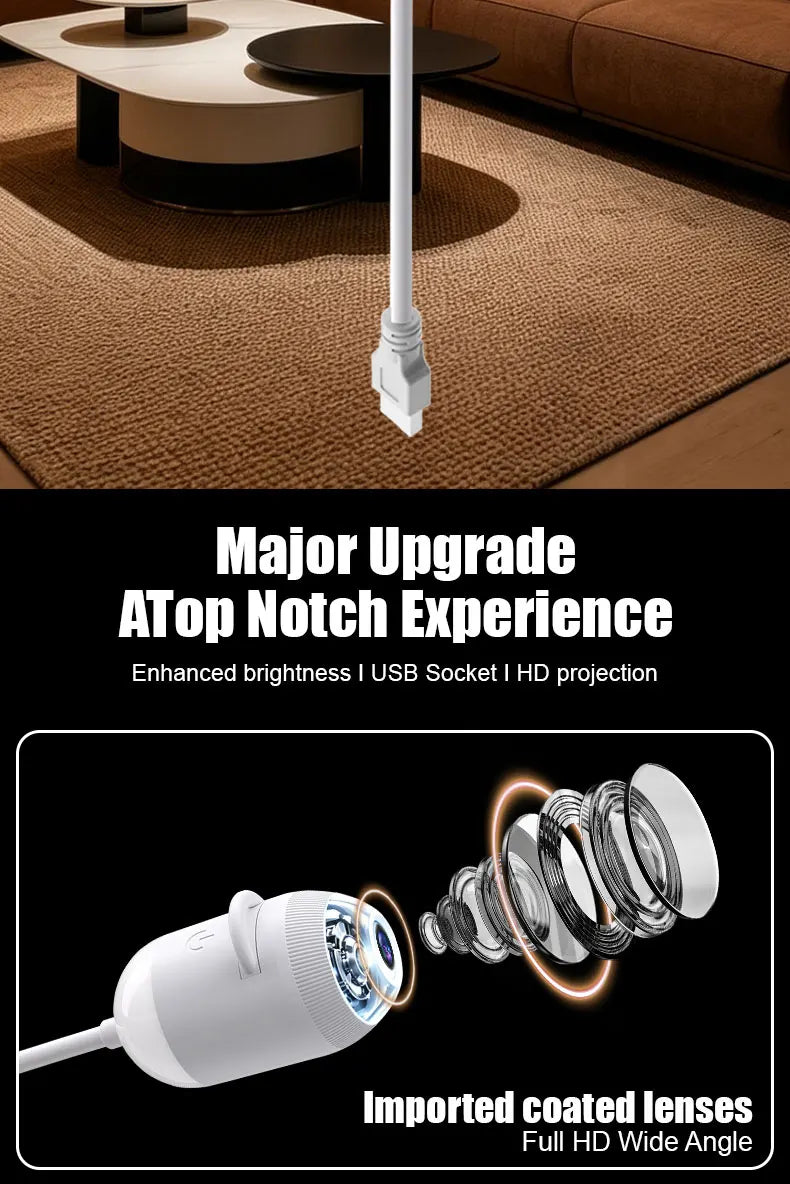 Luz USB con proyector de estrellas