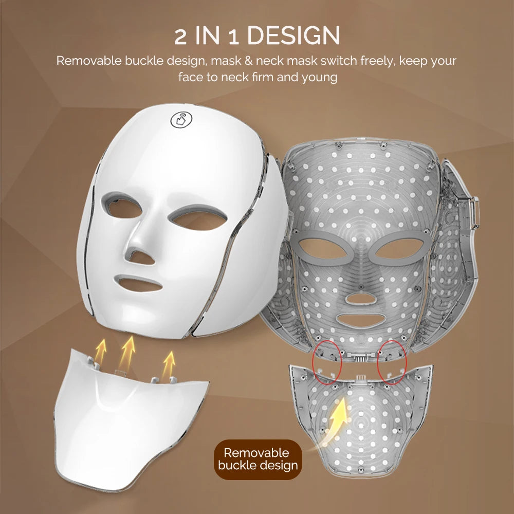 Máscara LED para rostro y cuello | Con o sin caja