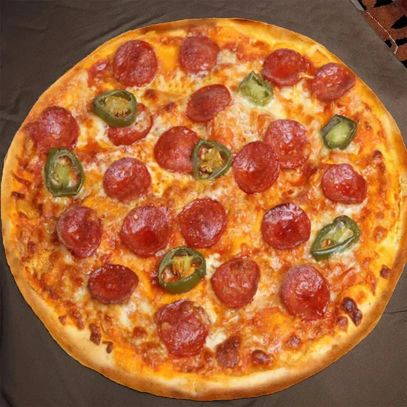 Cobija redonda con estampado de pizza · vista 8