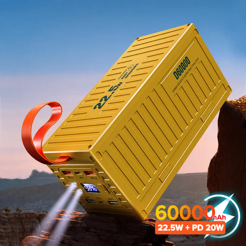 Batería externa QOOVI de 60,000 mAh con luz LED