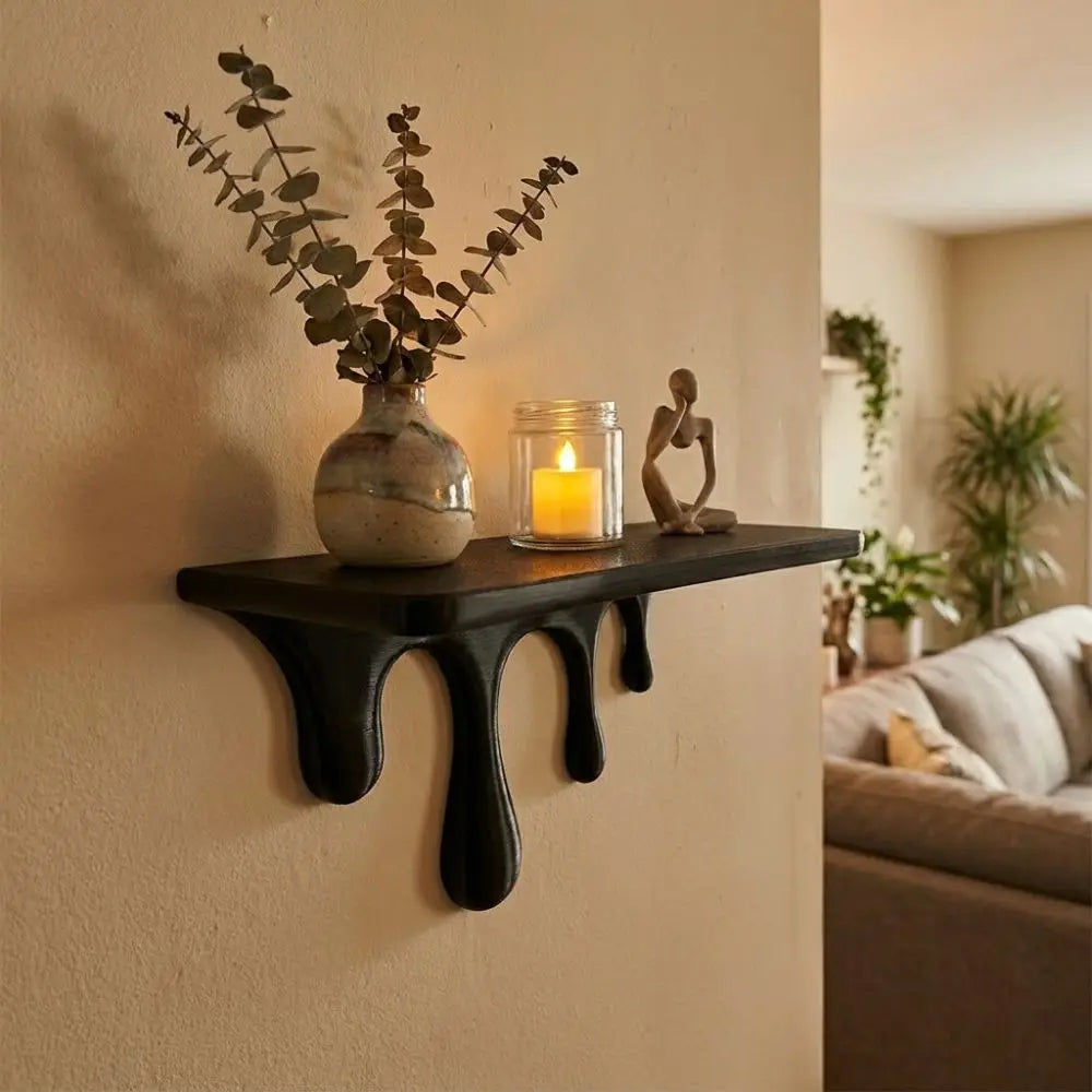 Repisa decorativa de pared con gotas