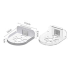 Bases redondeadas blanca y transparente con medidas de referencia de 12 por 9.5 cm