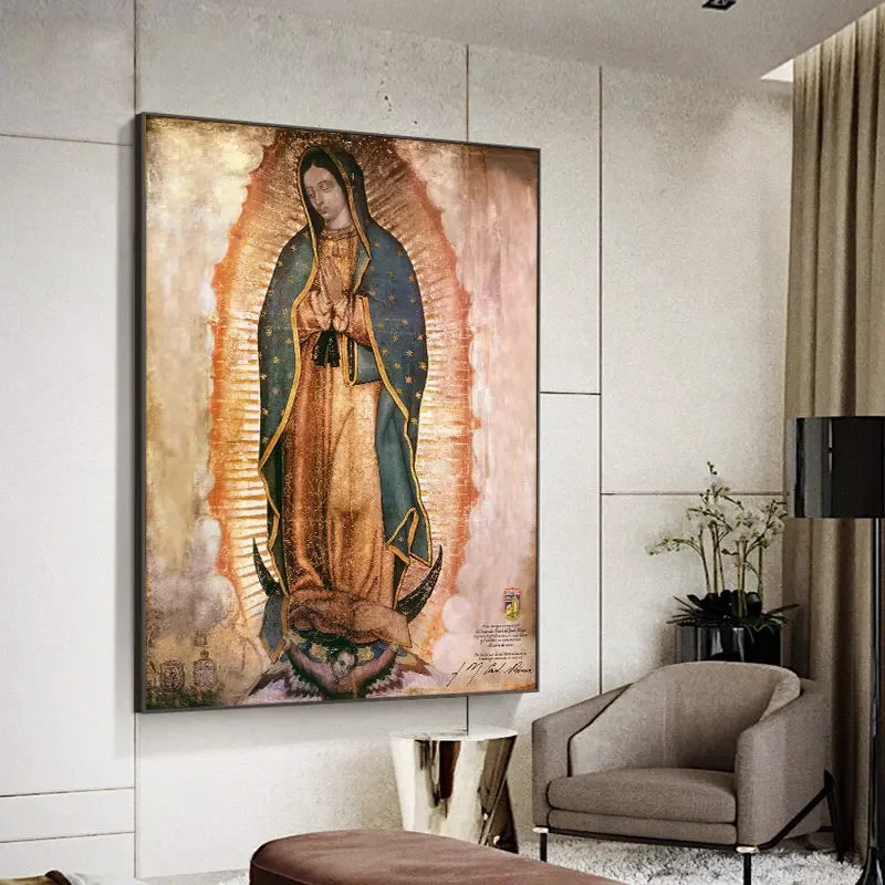 Lienzo de la Virgen de Guadalupe sin marco