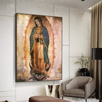 Lienzo de la Virgen de Guadalupe sin marco