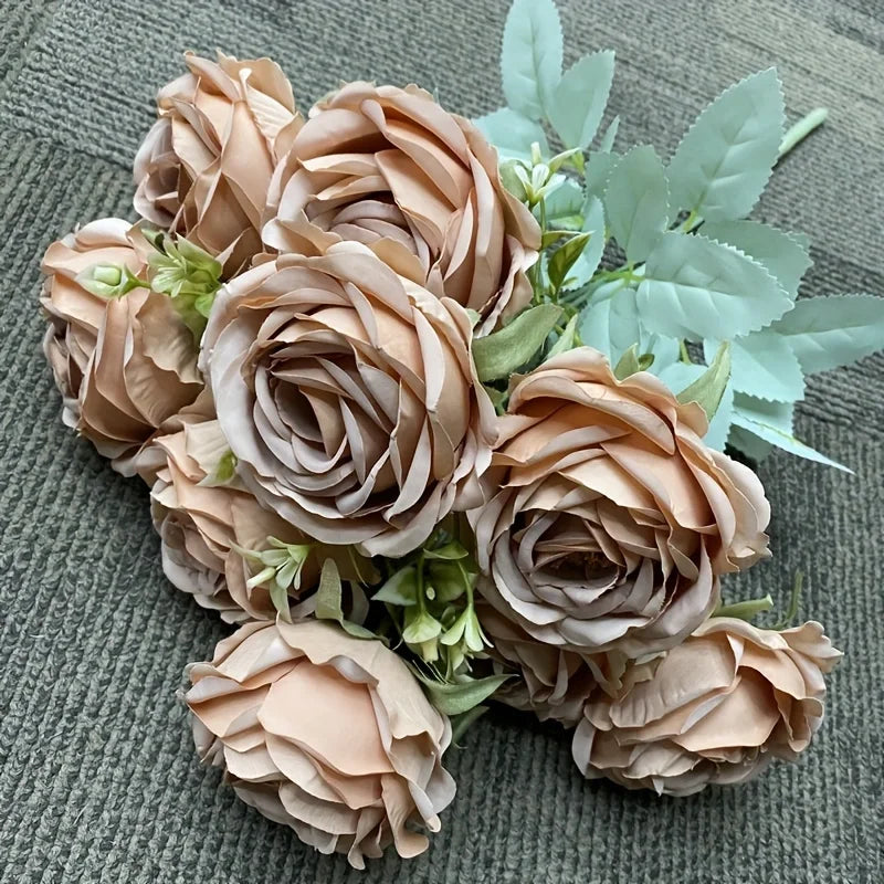 Ramo de rosas artificiales de 9 flores