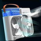 Ventilador de escritorio USB con nebulizador y luz LED
