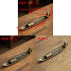 Unique Boat Shape Incense Holder Old Men Fishing Traditional Incense Burner Sturdy Metal Incense Stick Burner Tea Room
