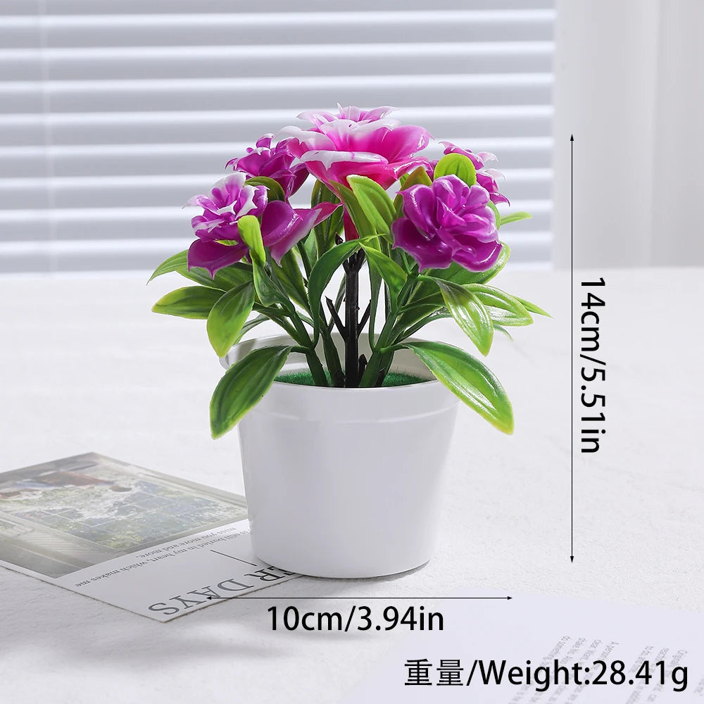 Planta artificial decorativa con maceta
